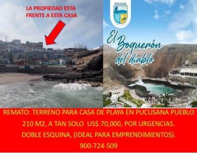 REMATO TERRENO PARA CASA DE PLAYA