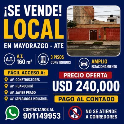 VENTA DE LOCAL EN MAYORAZGO - ATE