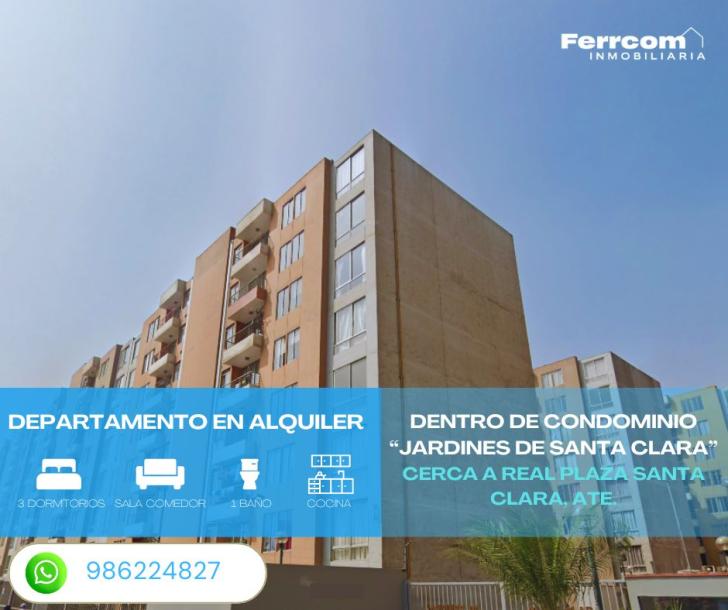 Departamento en alquiler, "Santa Clara, Ate".-0
